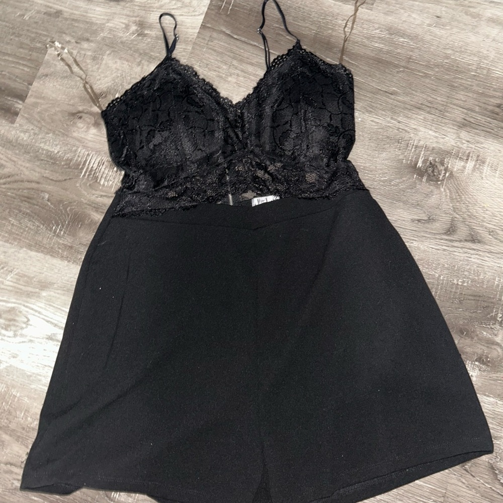 Elegant Black Lace Romper